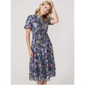 J.Mclaughlin Harper Silk Short Sleeve Dress